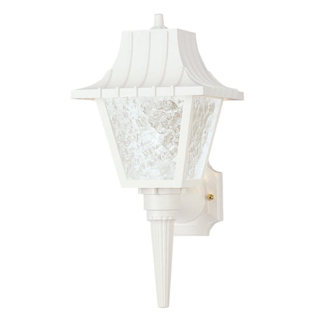 Westinghouse Fixture Wall Outdoor 60W Lantern Poly White Rmv Tail Clear Txtr Acrylc Pan 6694600